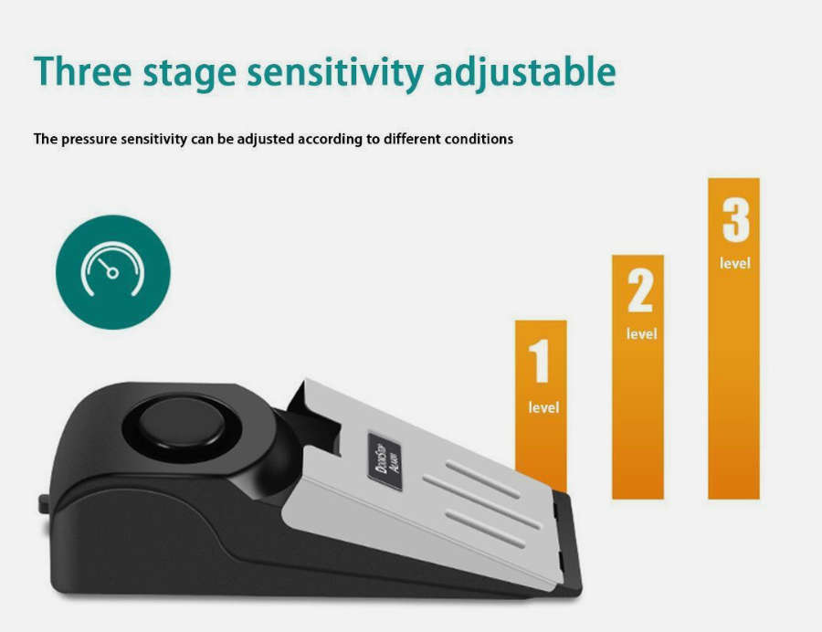 Door Stop Alarm Anti-theft Wireless Door Stopper Block Alarm (Door Stop Alarm)