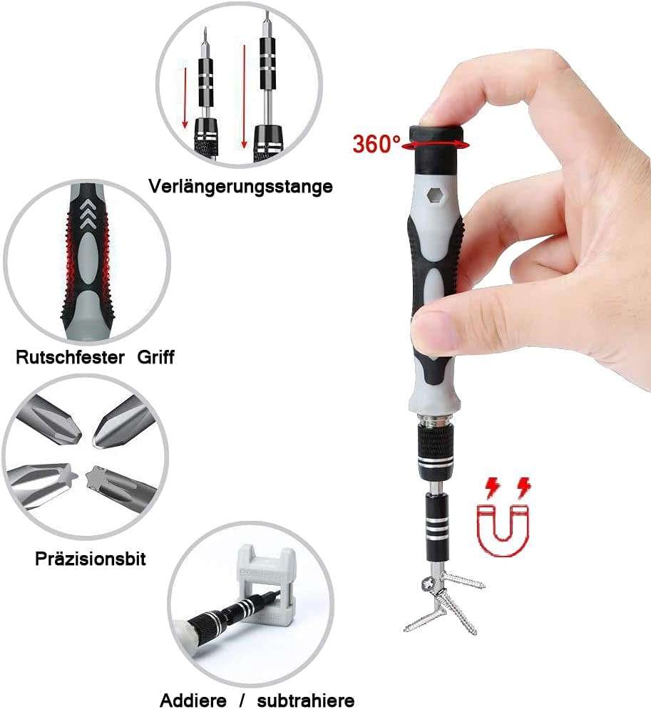 Screwdriver Set 115 in 1 Screwdriver Set Repair Tool Set, Alloy Mini Hardened Screwdriver Set