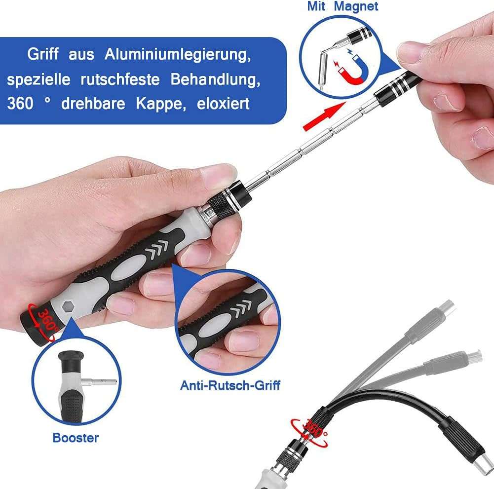 Screwdriver Set 115 in 1 Screwdriver Set Repair Tool Set, Alloy Mini Hardened Screwdriver Set