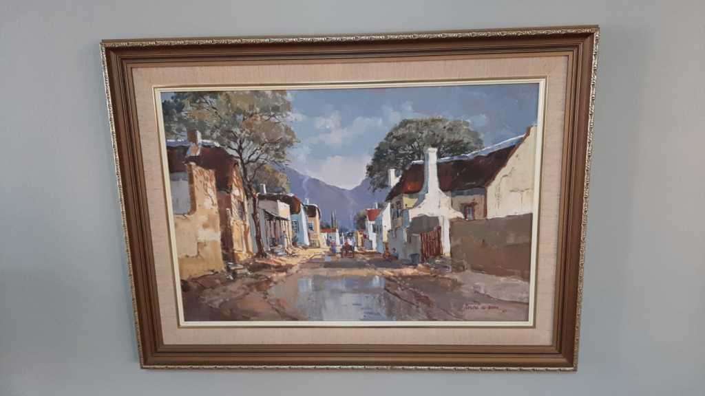 Framed oil painting
