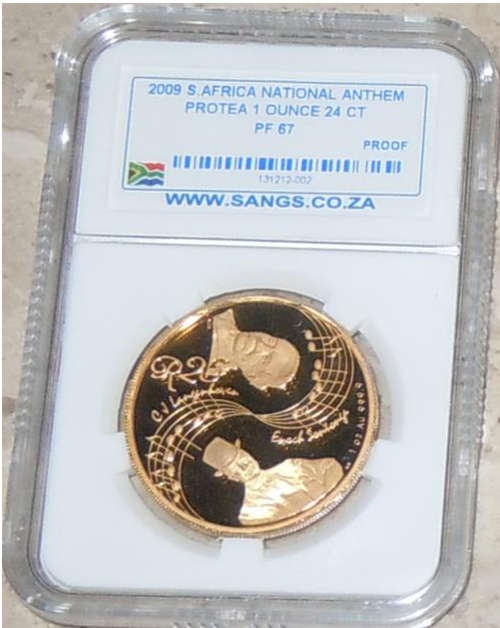 2009 National Anthem 1oz 24ct gold coin graded PF67 - pop 1 - Rare very low mintage