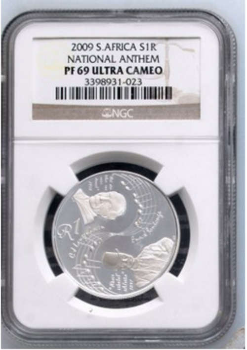 2009 SA Protea National Anthem R1 Silver NGC Proof 69 # RARE # FUN ends FRIDAY 8pm #