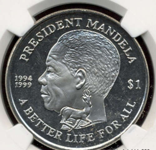 !!! SIERRA LEONE $1 -2004 - MS65 - "A Better Life For All" - Nelson Mandela *** HIGH GRADE !!