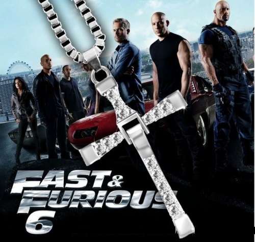 The Fast and Furious Crystal Cross Mens Necklace