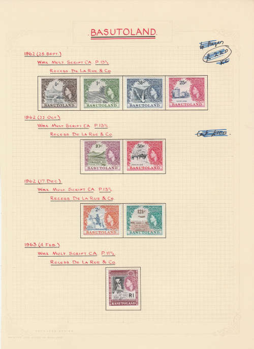 Basutholand QEII Mounted Mint Lot