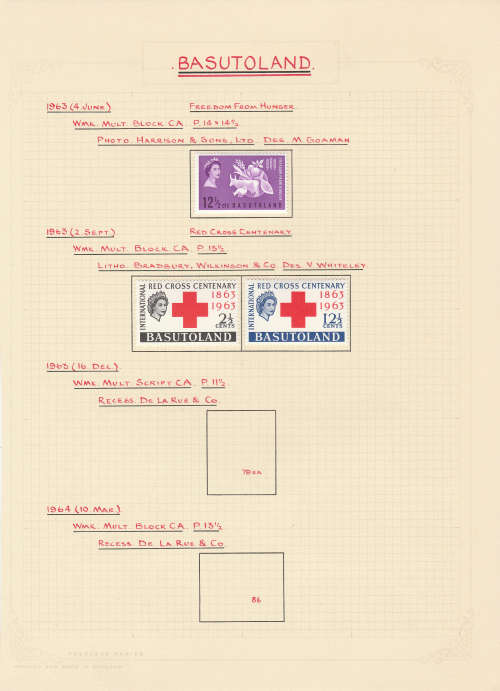Basutholand QEII Mounted Mint Lot
