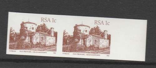 South Africa 1982 Buildings 1c Imperf Pair Colour Trial