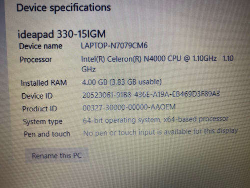 Lenovo s330 Notebook