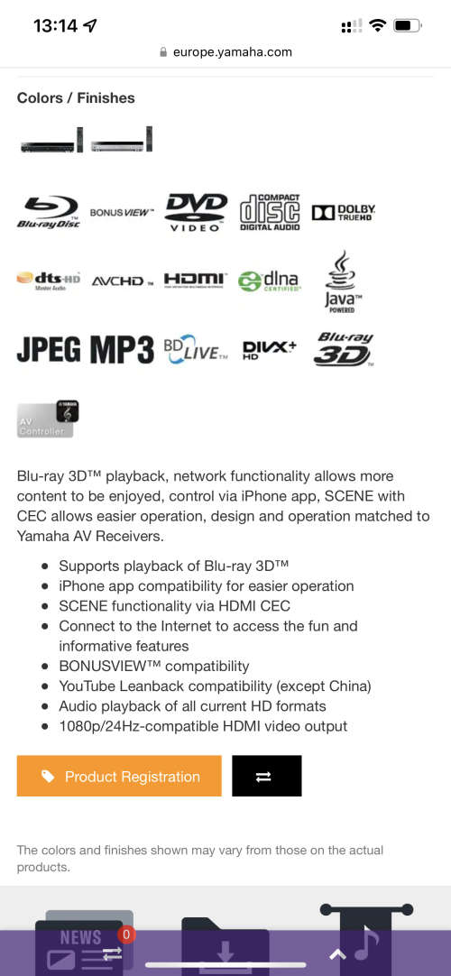 Yamaha bd671 (no remote) + 4 free blu ray discs