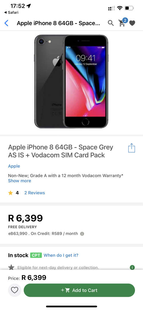 iPhone 8 - Space grey - 64GB