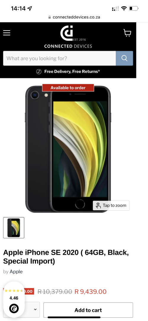 iphone SE 2020 Edition 64gb Space Grey