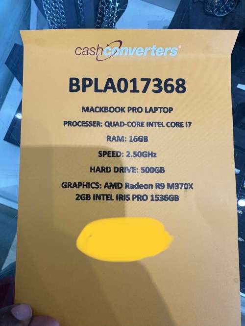 MacBook Pro A1398 i7 16gb RAM 500gb HDD