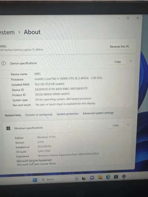 Hp pavilion gaming laptop i5 9th Gen