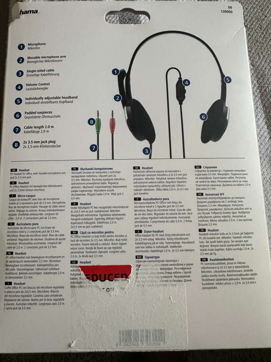 Hama PC Office-Headset HS-P100 (brand New)
