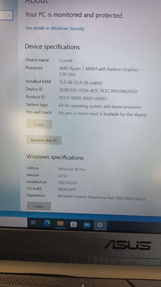 Asus TUF Amd Ryzen 7 Gaming Laptop