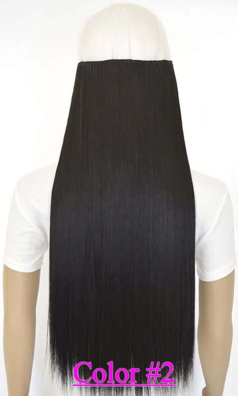 High Quality Heat Resistant washable hair extensions  #2 Darkest Brown