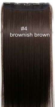 High Quality Heat Resistant washable hair extensions  #4 Dark Brown