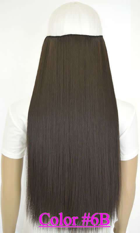 High Quality Heat Resistant washable hair extensions  #6 Dark Brown