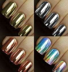 MIRROR NAIL POWDER COLOR - BRONZE / ROSE / COPPER