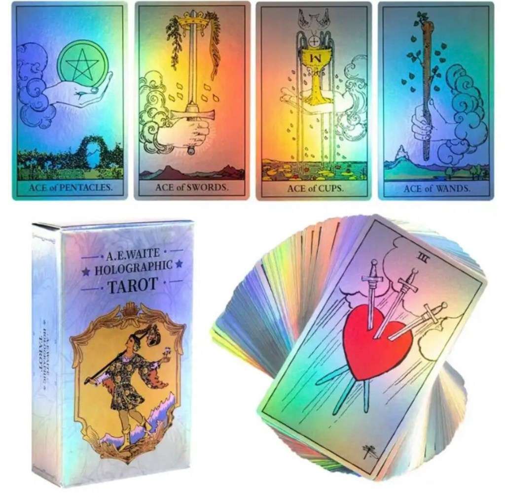A.E WAITE SILVER HOLOGRAPHIC 78 CARDS DECK