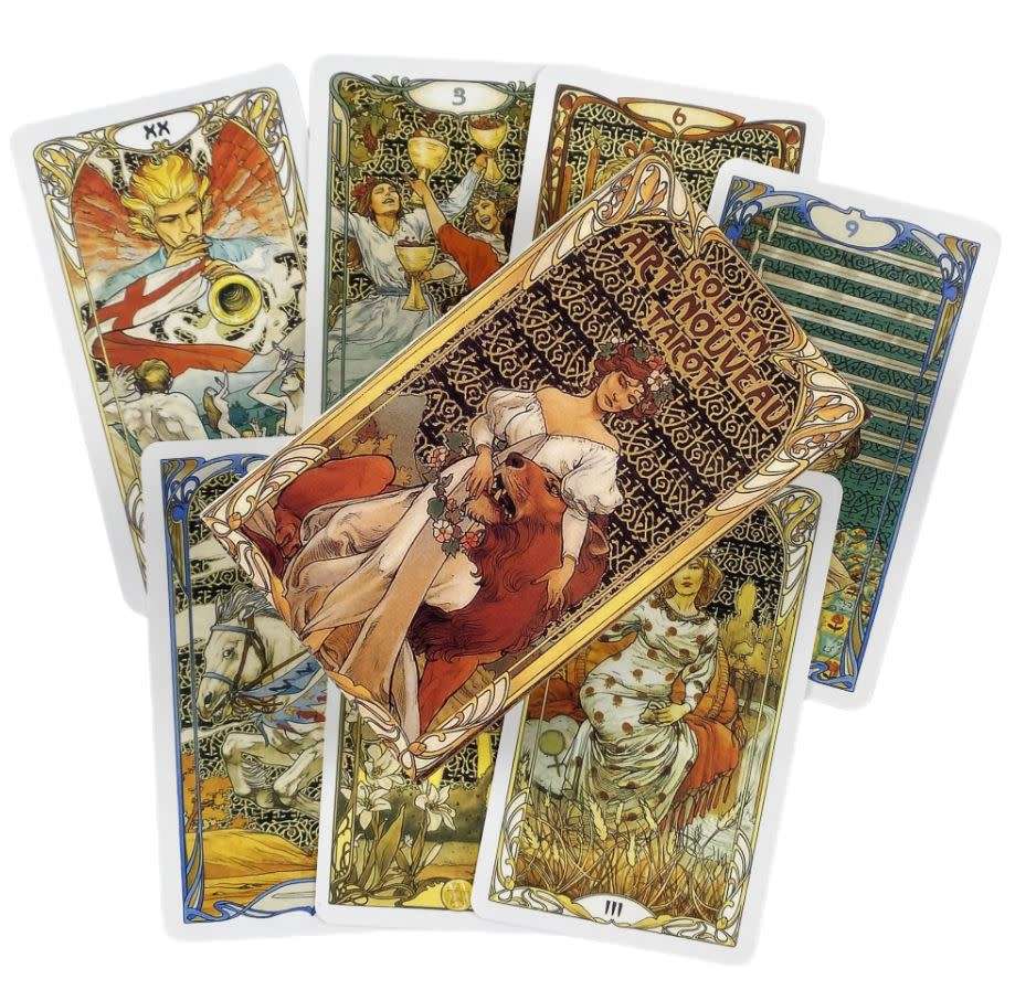 GOLDEN ART NOUVEAU TAROT 78 CARDS DECK