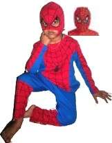 SPIDERMAN COSTUME  (cheap) IN RED ONLY LARGE AVAILABLE (7-8)