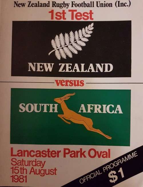 1981 SOUTH AFRICA V NEW ZEALAND - 1ST TEST RUGBY PROGRAMME