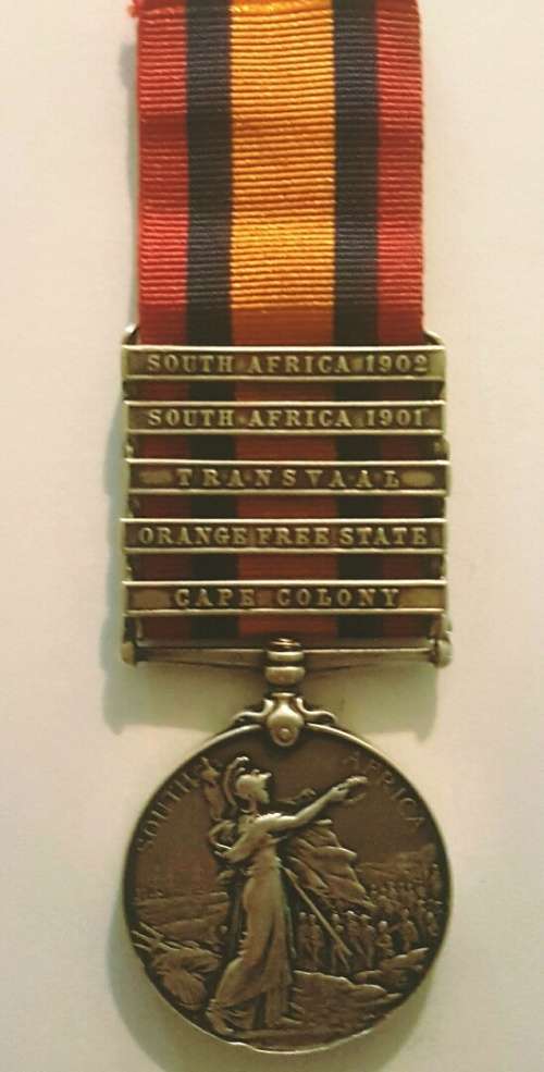 QSA MEDAL - 6177 - Pte W BUXTON - 5 BARS - QUEENS OWN ROYAL WEST KENT REG