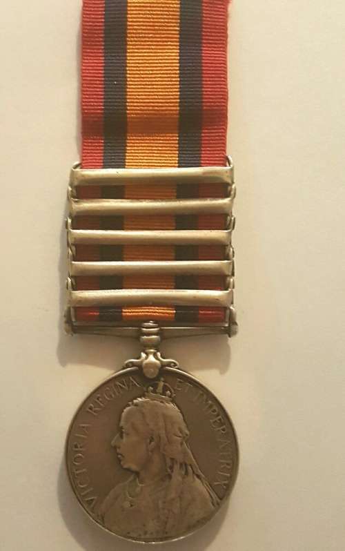 QSA MEDAL - 6177 - Pte W BUXTON - 5 BARS - QUEENS OWN ROYAL WEST KENT REG