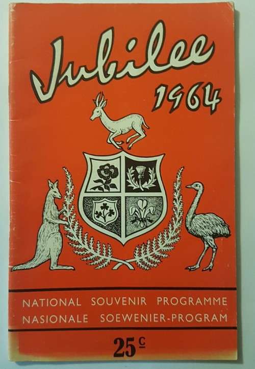 1964 JUBILEE PROGRAMME - DANIE CRAVEN XV V TOM PEARCE XV