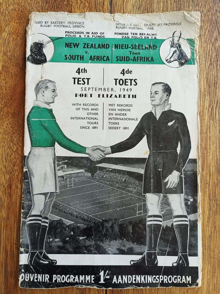 1949 SPRINGBOKS V ALL BLACKS 4TH TEST RUGBY PROGRAMME
