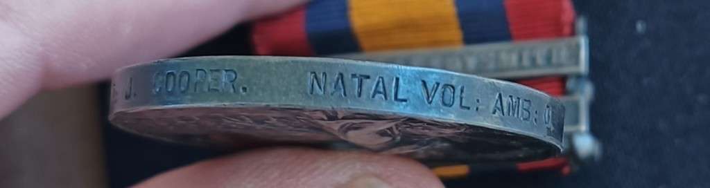 QUEENS SOUTH AFRICA MEDAL - NATAL VOLUNTEERS AMBULANCE CORPS