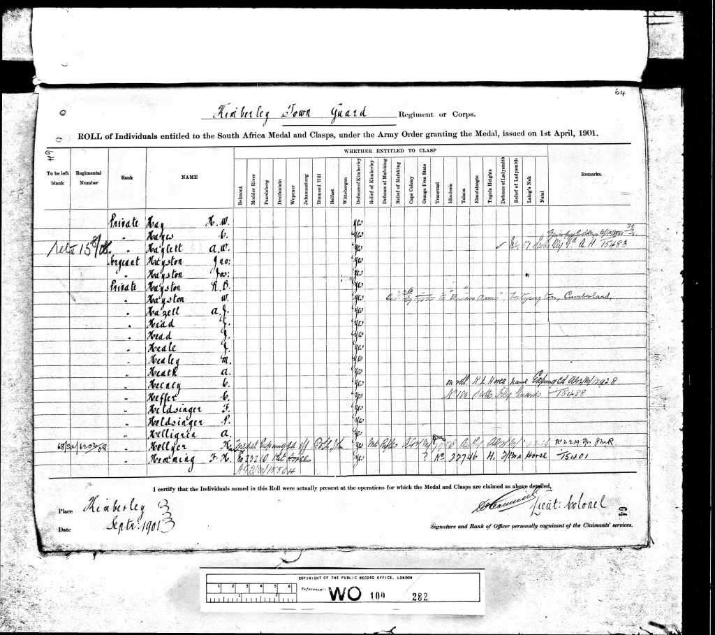 QSA AND CAPE OF GOOD HOPE GENERAL SERVICE MEDAL PAIR - DEFENCE OF KIMBERLEY