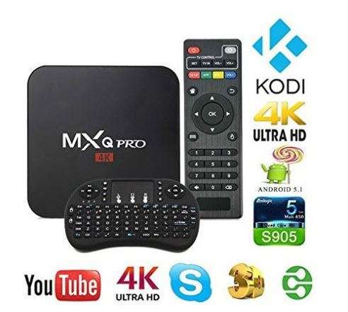MXQ Pro HD 4K Android 6.0 Smart TV BOX(Netlfix, WiFi, Kodi) With wireless keyboard