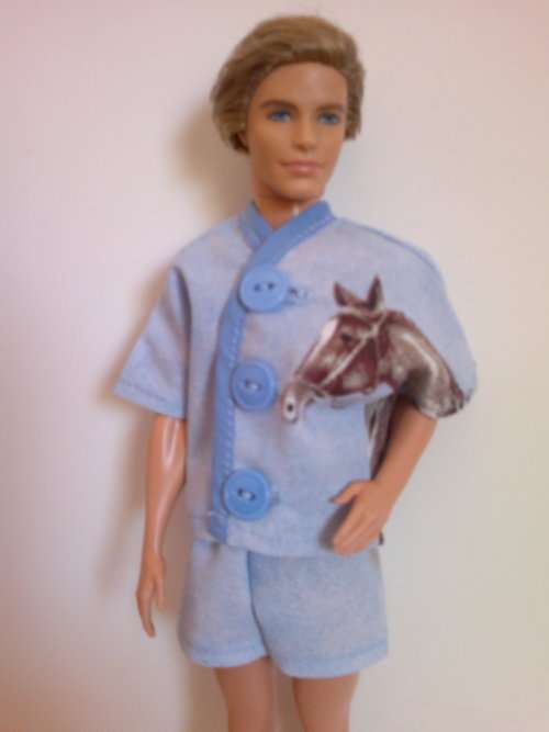 Ken summer pajamas, blue horse. (I)