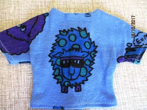 Ken - Barbie - blue shorts plus sheep print blue T-shirt