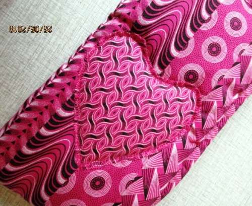 Barbie doll's sleeping bag - pink stripe shweshwe