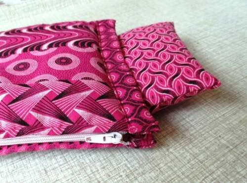 Barbie doll's sleeping bag - pink stripe shweshwe