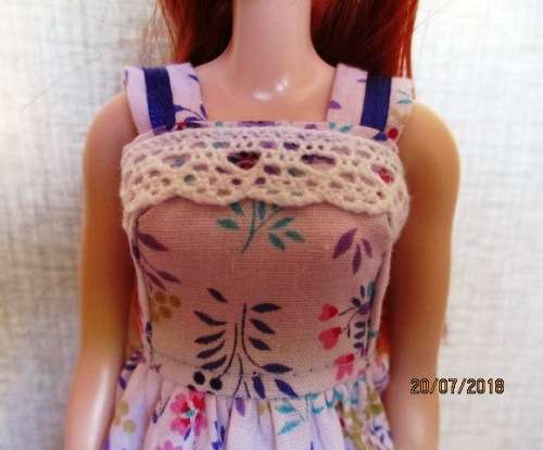 Barbie doll's dress - mauve floral