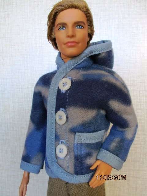 Ken doll's fleece Hoodie - blue camo