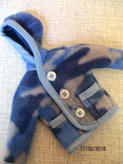 Ken doll's fleece Hoodie - blue camo