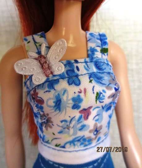 Barbie doll's fitted shorts and strap top  with butterfly