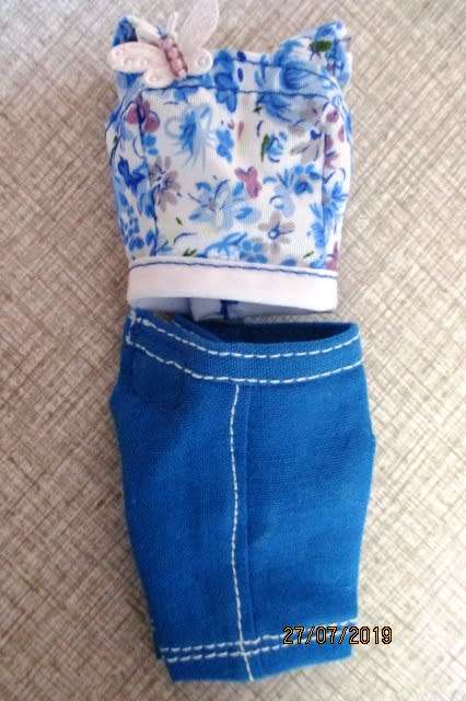 Barbie doll's fitted shorts and strap top  with butterfly