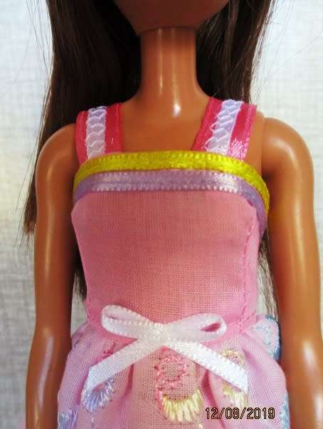 Barbie doll's summer nightie - pink anglaise + pink