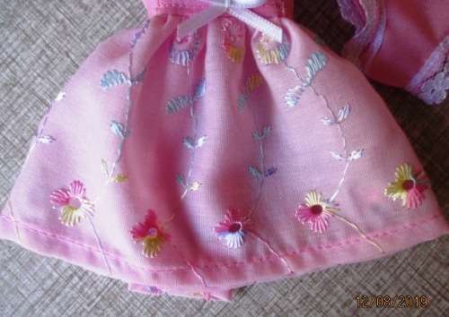 Barbie doll's summer nightie - pink anglaise + pink