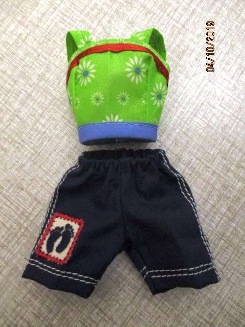 Barbie doll's shorts and strap top - navy and lime green