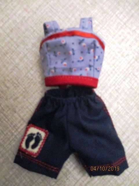 Barbie doll's shorts and strap top - navy and blue