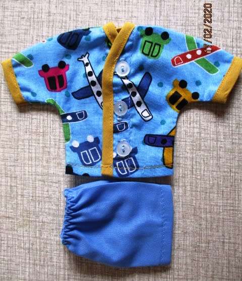 Ken doll`s summer pyjamas - blue aeroplanes