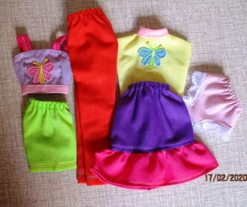 Barbie doll's mix and match set - 6 pieces - orange