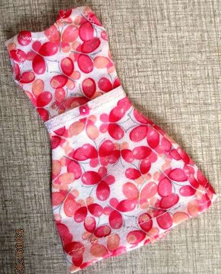 Barbie doll's dress - pink butterfly print